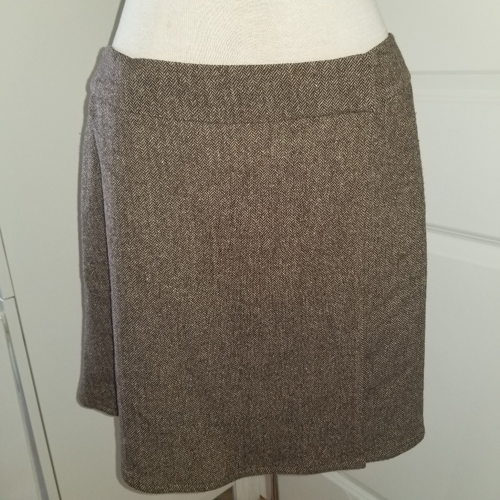 DKNY City Women's brown wrap mini skirt